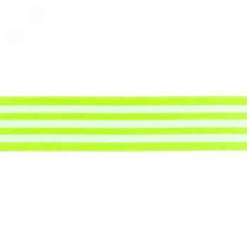Gummiband Streifen Neon Grün-Weiß Breite 4 cm